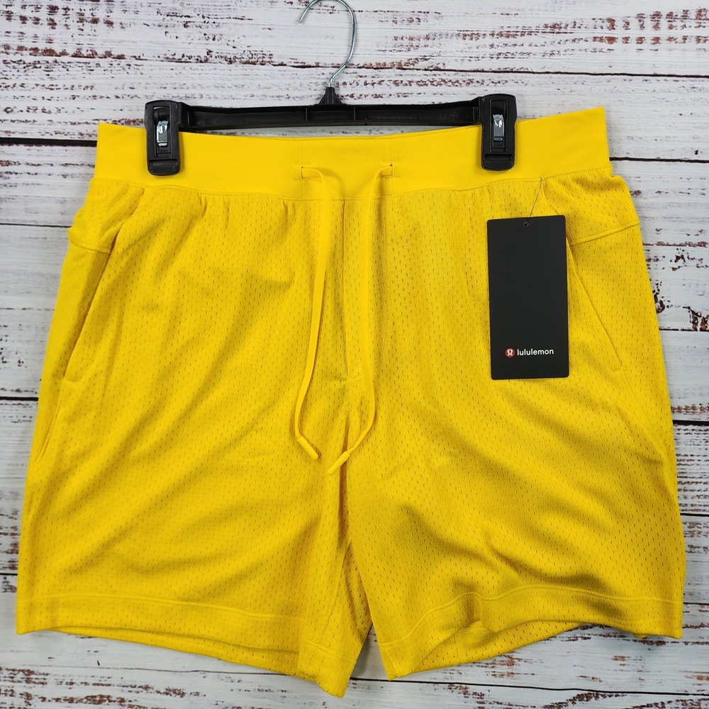 NWT Lululemon Double-Layered Mesh Short 7" LL Large Maize Yellow